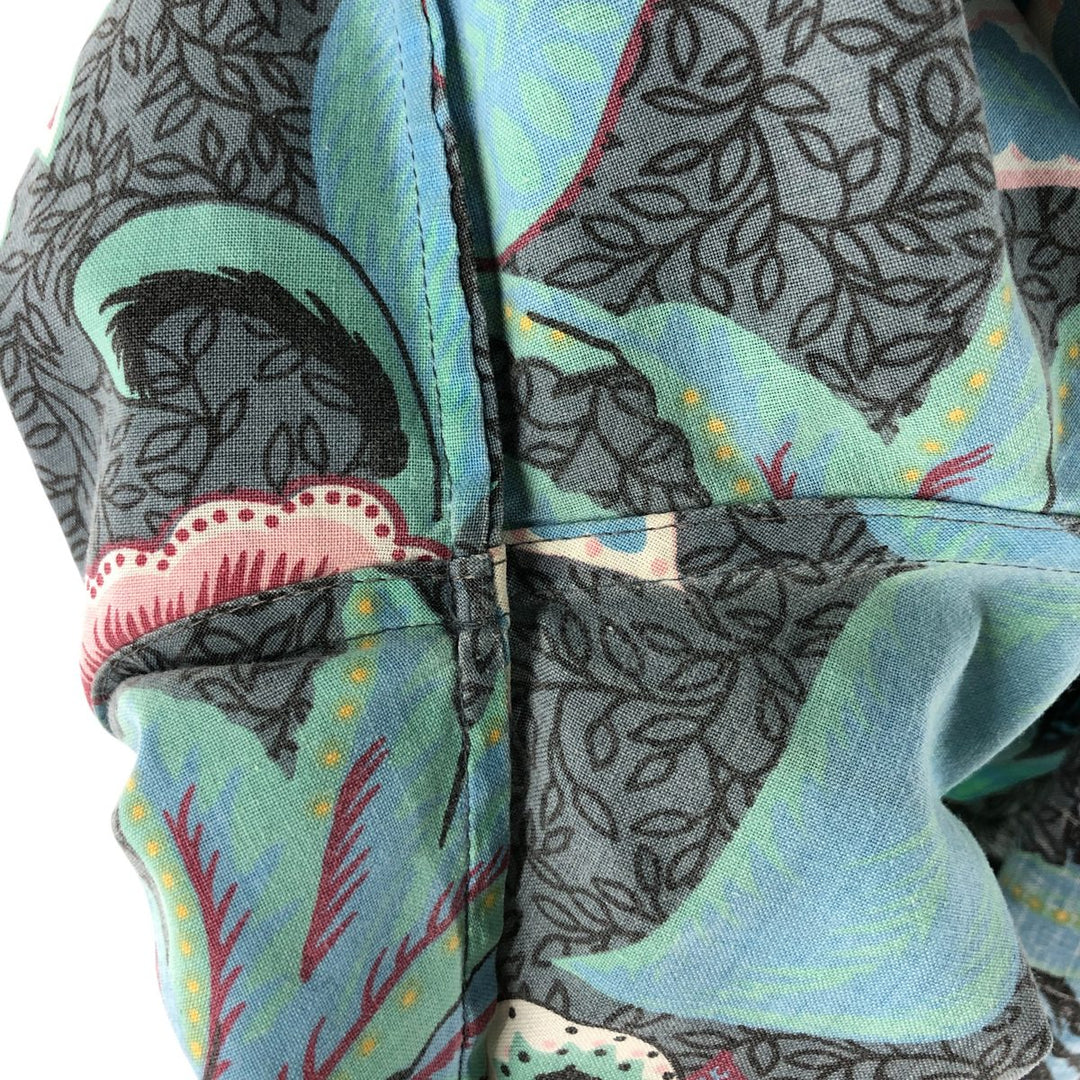 90'S Reyn Spooner Swimsuit Tag, All-Over Floral Print Pullover Button-Down Aloha Shirt, Made in Hawaii, Men's Size XL cotton gray type Vintage Second Hand