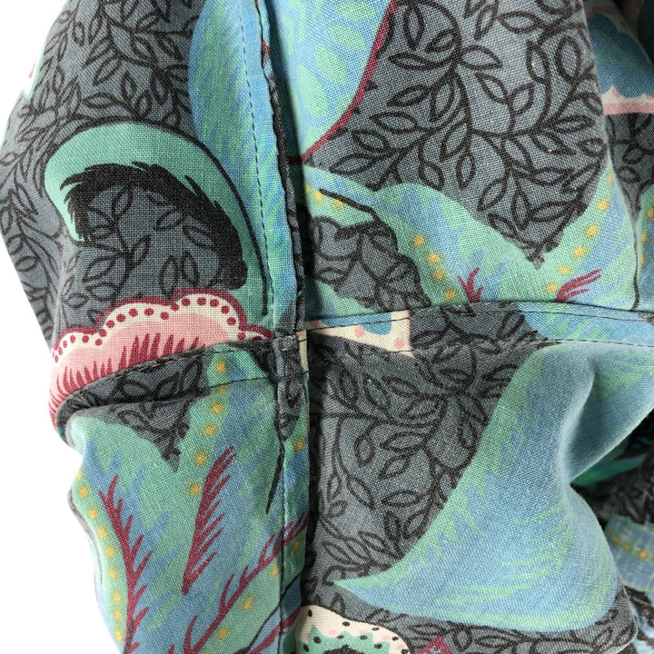 90'S Reyn Spooner Swimsuit Tag, All-Over Floral Print Pullover Button-Down Aloha Shirt, Made in Hawaii, Men's Size XL cotton gray type Vintage Second Hand