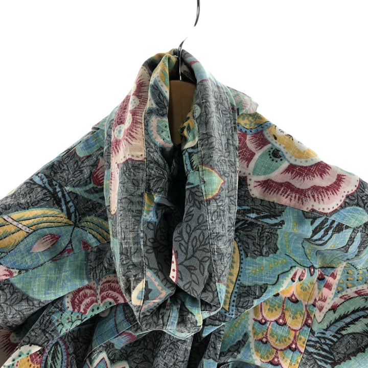 90'S Reyn Spooner Swimsuit Tag, All-Over Floral Print Pullover Button-Down Aloha Shirt, Made in Hawaii, Men's Size XL cotton gray type Vintage Second Hand