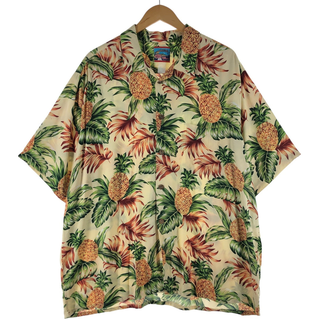 Reyn Spooner JOE KEALOHA'S Joe Kealohas All-over Pineapple Pattern Aloha Shirt Men's XXL unclear yellow type Vintage Second Hand