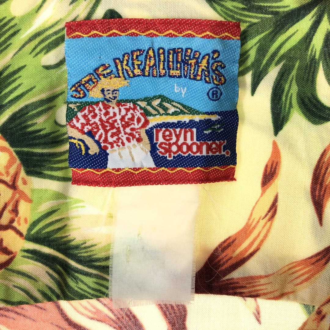 Reyn Spooner JOE KEALOHA'S Joe Kealohas All-over Pineapple Pattern Aloha Shirt Men's XXL unclear yellow type Vintage Second Hand