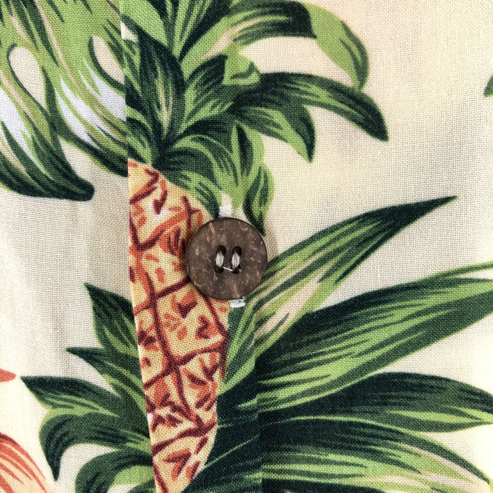 Reyn Spooner JOE KEALOHA'S Joe Kealohas All-over Pineapple Pattern Aloha Shirt Men's XXL unclear yellow type Vintage Second Hand