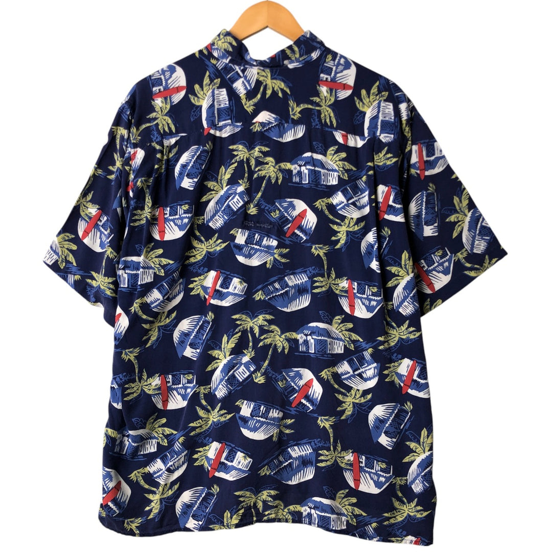 80s-90'S Reyn Spooner Diamond Head Tag All-Over Rayon Hawaiian Aloha Shirt Men's XL Vintage Rayon navy blue type Vintage Second Hand