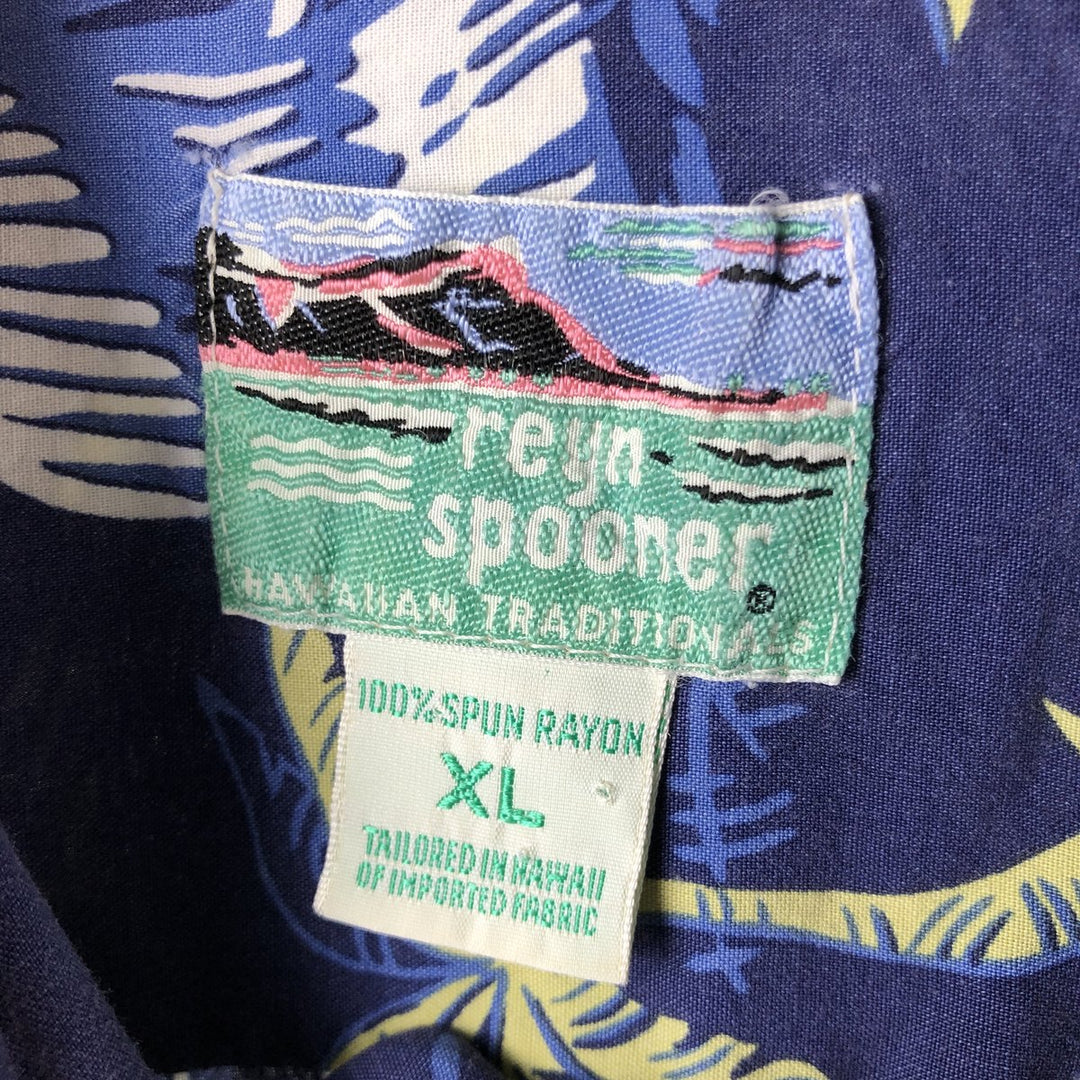 80s-90'S Reyn Spooner Diamond Head Tag All-Over Rayon Hawaiian Aloha Shirt Men's XL Vintage Rayon navy blue type Vintage Second Hand