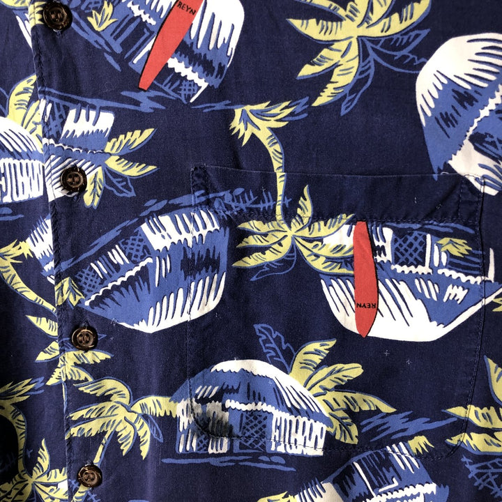 80s-90'S Reyn Spooner Diamond Head Tag All-Over Rayon Hawaiian Aloha Shirt Men's XL Vintage Rayon navy blue type Vintage Second Hand