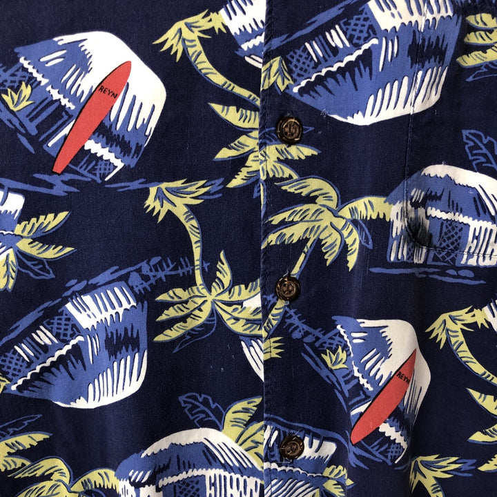 80s-90'S Reyn Spooner Diamond Head Tag All-Over Rayon Hawaiian Aloha Shirt Men's XL Vintage Rayon navy blue type Vintage Second Hand