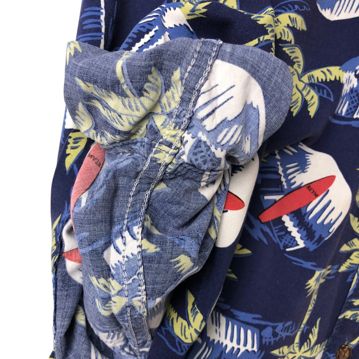 80s-90'S Reyn Spooner Diamond Head Tag All-Over Rayon Hawaiian Aloha Shirt Men's XL Vintage Rayon navy blue type Vintage Second Hand