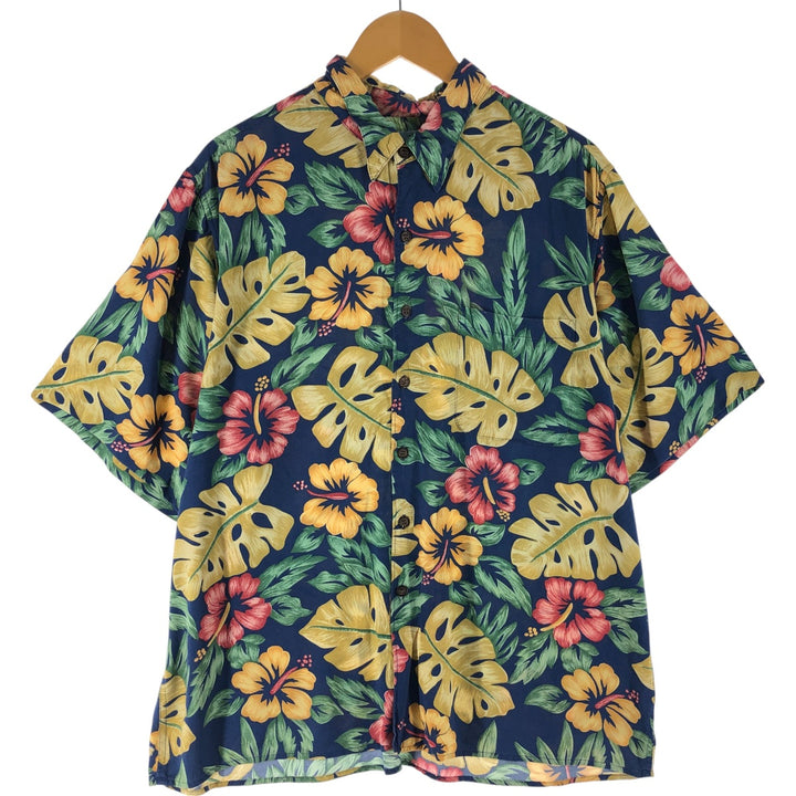 80s-90'S Reyn Spooner Diamond Head Tag All-Over Rayon Hawaiian Aloha Shirt Box Shirt Men's XL Size Rayon blue type Vintage Second Hand