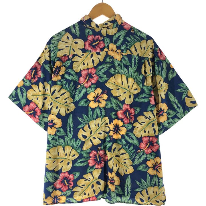 80s-90'S Reyn Spooner Diamond Head Tag All-Over Rayon Hawaiian Aloha Shirt Box Shirt Men's XL Size Rayon blue type Vintage Second Hand