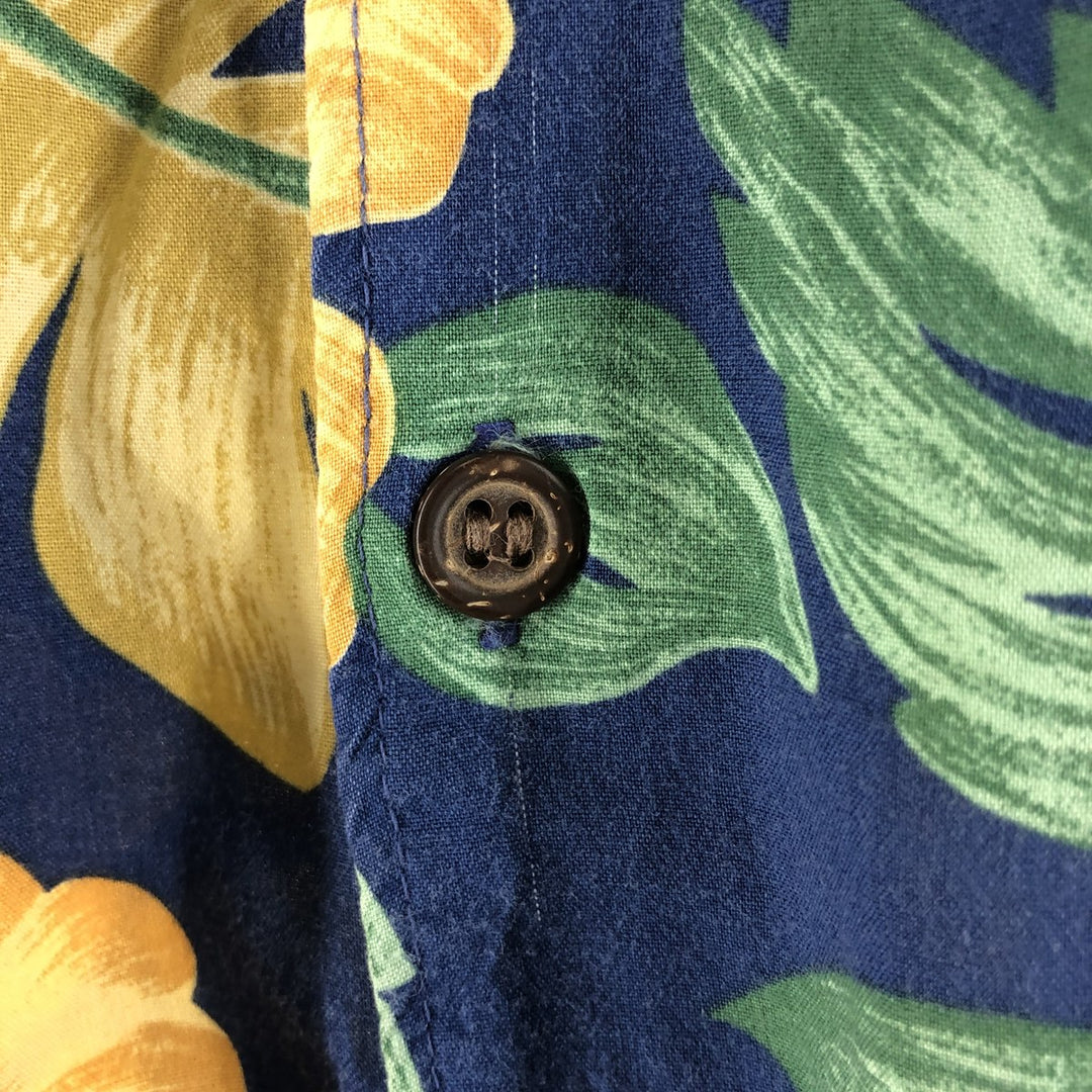 80s-90'S Reyn Spooner Diamond Head Tag All-Over Rayon Hawaiian Aloha Shirt Box Shirt Men's XL Size Rayon blue type Vintage Second Hand