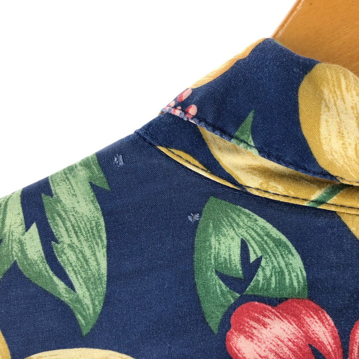 80s-90'S Reyn Spooner Diamond Head Tag All-Over Rayon Hawaiian Aloha Shirt Box Shirt Men's XL Size Rayon blue type Vintage Second Hand