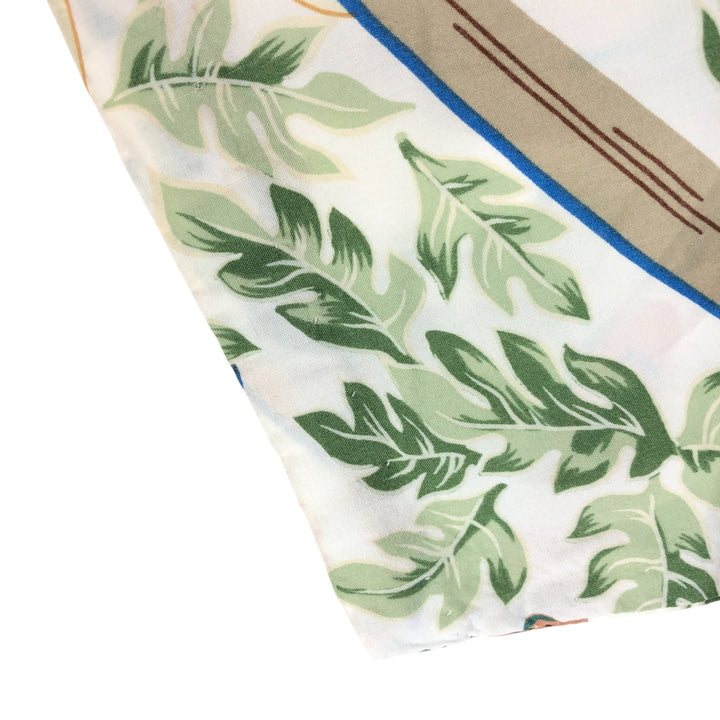 Reyn Spooner Dietrich Variez Collection All-over Pattern Rayon Hawaiian Aloha Shirt Box Shirt Men's L Size Rayon white type Vintage Second Hand