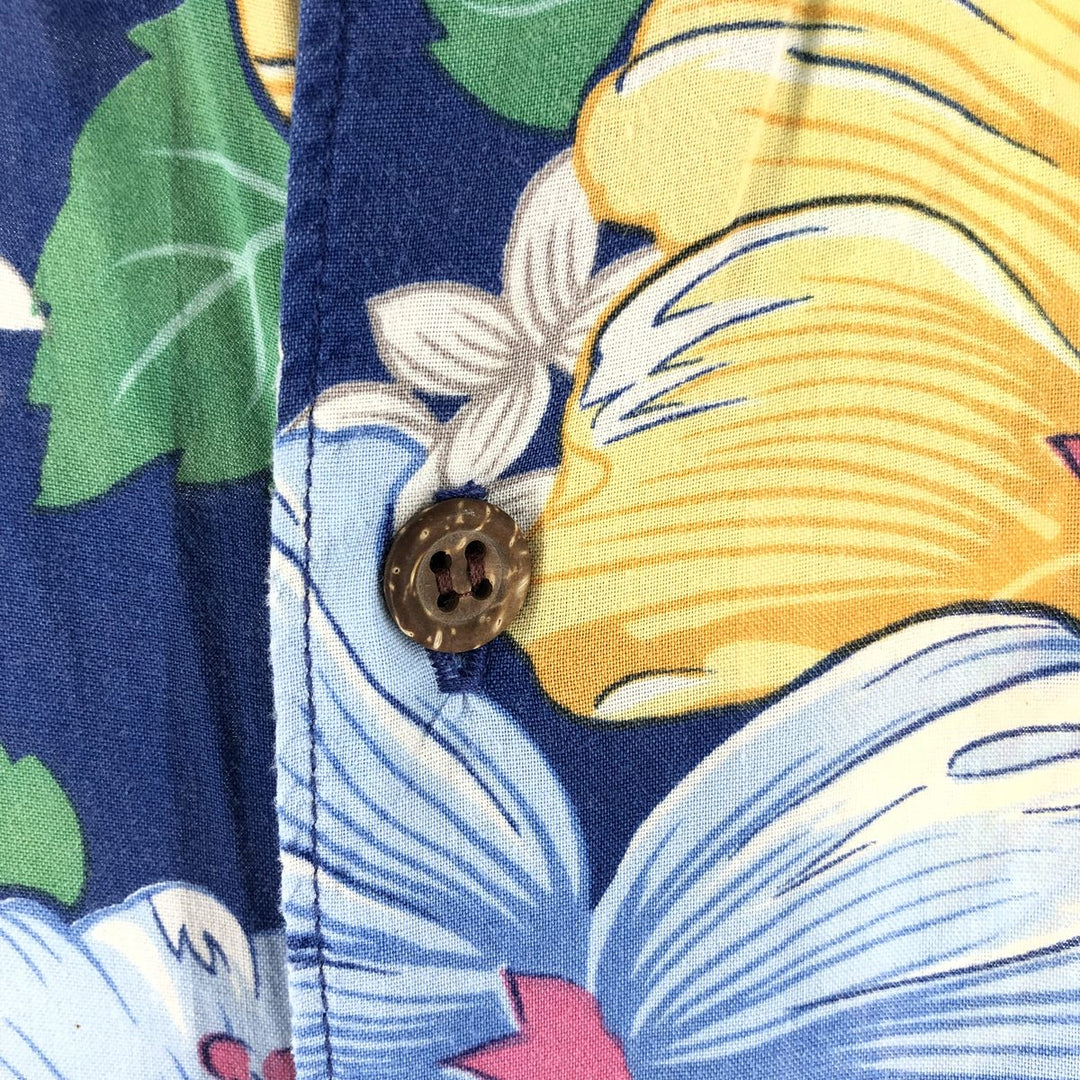 80s-90'S Reyn Spooner Diamond Head Tag All-Over Rayon Hawaiian Aloha Shirt Box Shirt Men's L Size Rayon blue type Vintage Second Hand