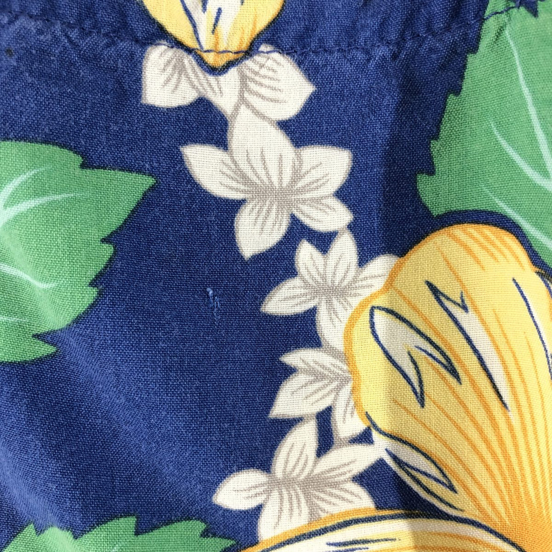 80s-90'S Reyn Spooner Diamond Head Tag All-Over Rayon Hawaiian Aloha Shirt Box Shirt Men's L Size Rayon blue type Vintage Second Hand