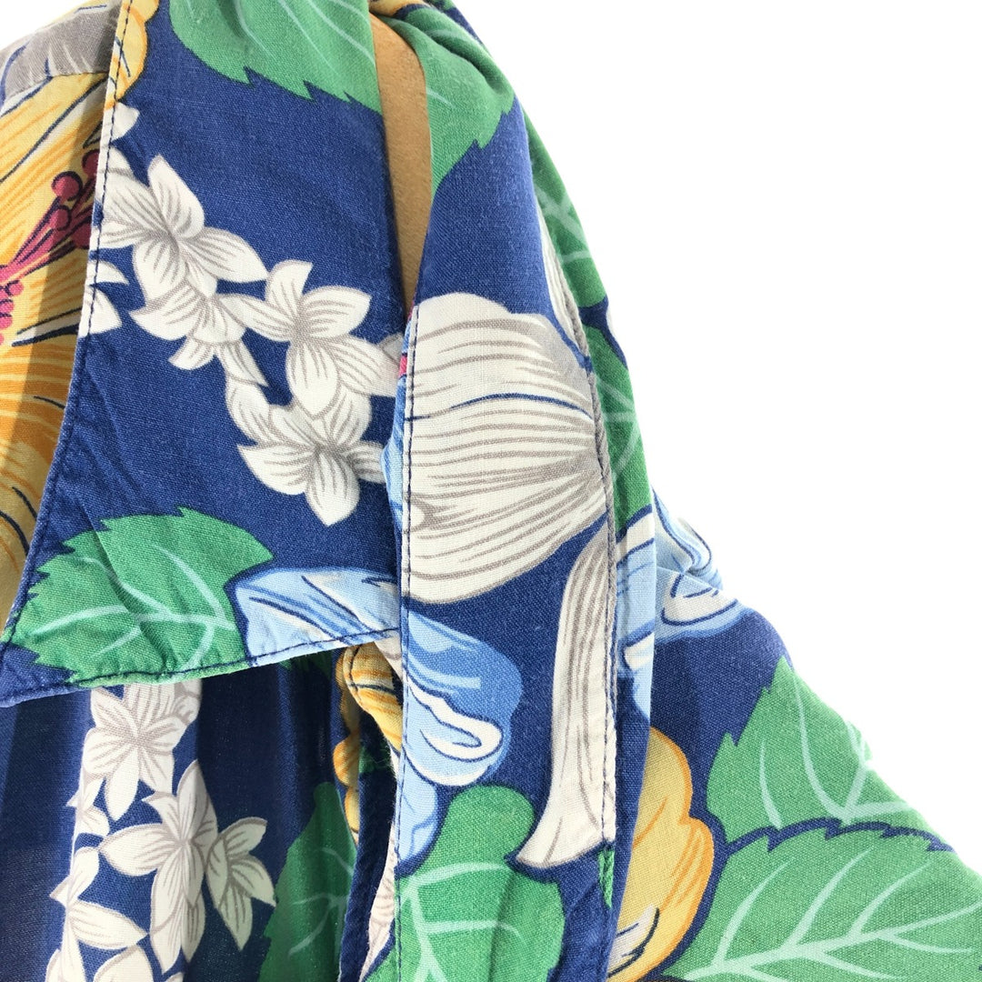 80s-90'S Reyn Spooner Diamond Head Tag All-Over Rayon Hawaiian Aloha Shirt Box Shirt Men's L Size Rayon blue type Vintage Second Hand