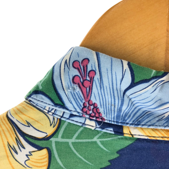 80s-90'S Reyn Spooner Diamond Head Tag All-Over Rayon Hawaiian Aloha Shirt Box Shirt Men's L Size Rayon blue type Vintage Second Hand