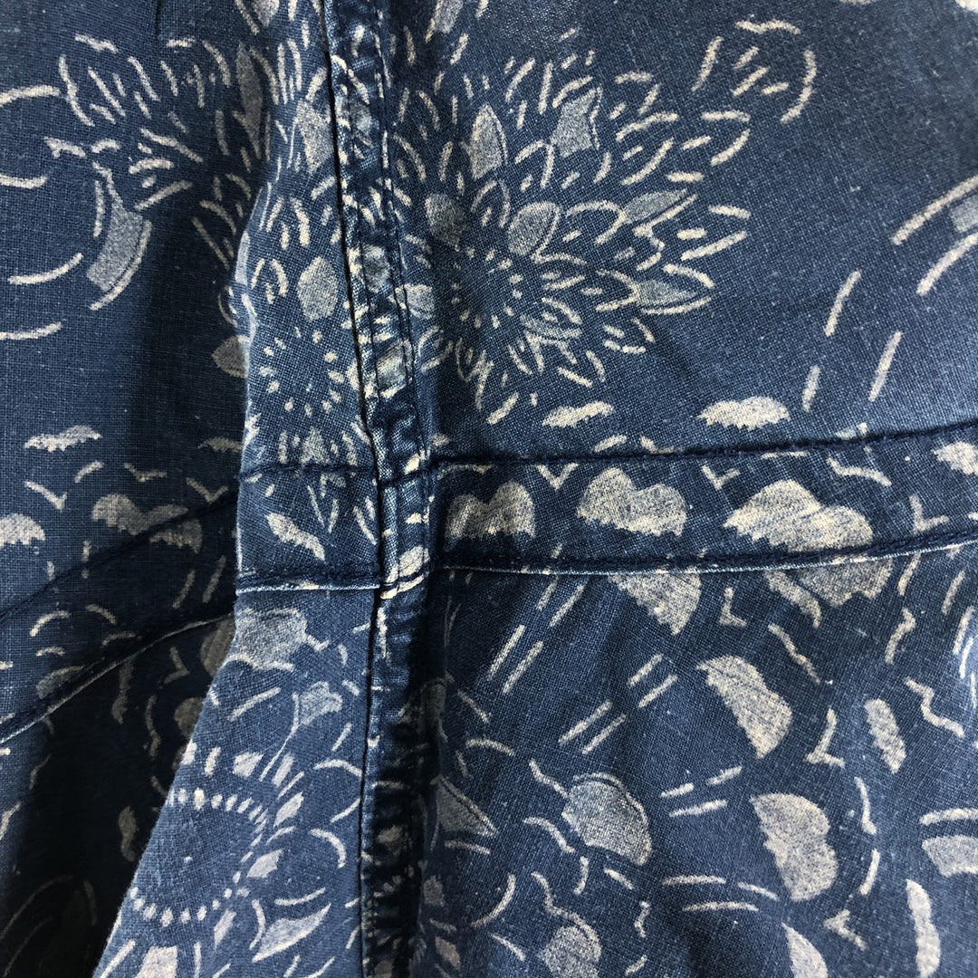 POLO by Ralph Lauren All-over Pattern Open Collar Hawaiian Aloha Shirt Box Shirt Men's L Size cotton blue type Vintage Second Hand