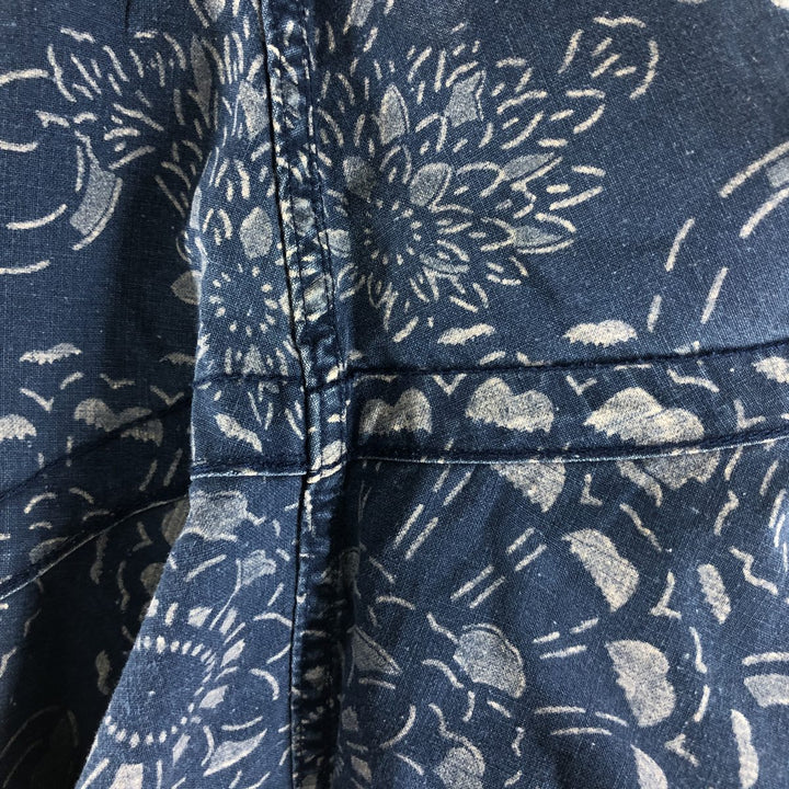 POLO by Ralph Lauren All-over Pattern Open Collar Hawaiian Aloha Shirt Box Shirt Men's L Size cotton blue type Vintage Second Hand
