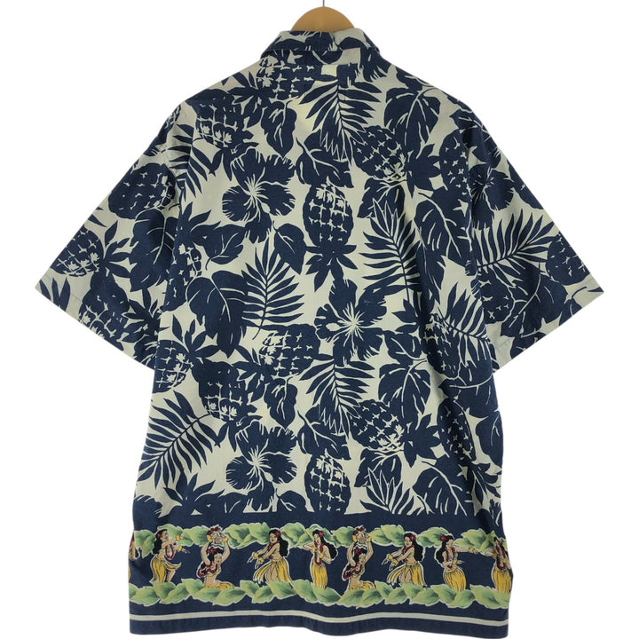 Ralph Lauren CHAPS Chaps Hawaiian Aloha Shirt All-Over Print Men's Size L cotton ivory Vintage Second Hand