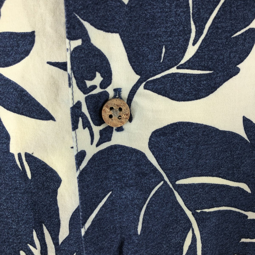 Ralph Lauren CHAPS Chaps Hawaiian Aloha Shirt All-Over Print Men's Size L cotton ivory Vintage Second Hand