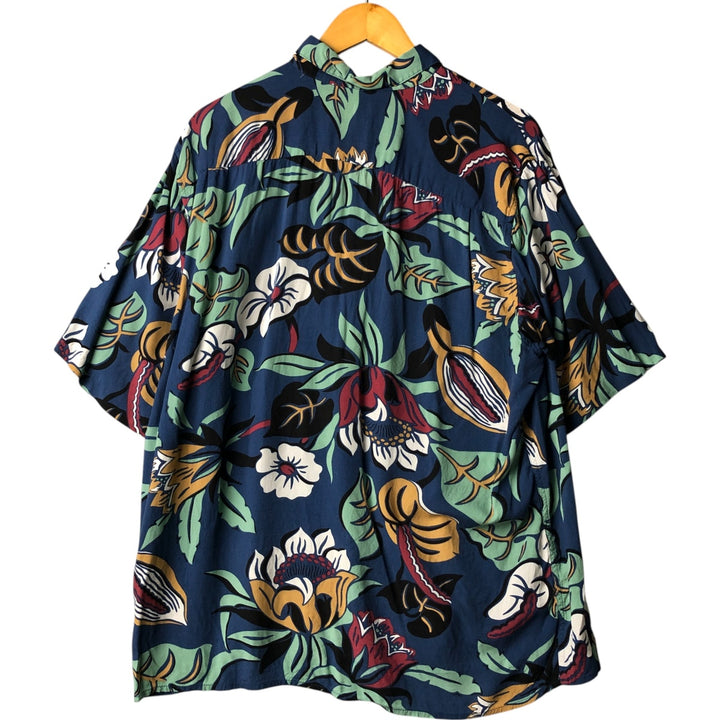 80s-90'S Reyn Spooner Diamond Head Tag All-Over Rayon Hawaiian Aloha Shirt Box Shirt Men's L Size Rayon blue type Vintage Second Hand
