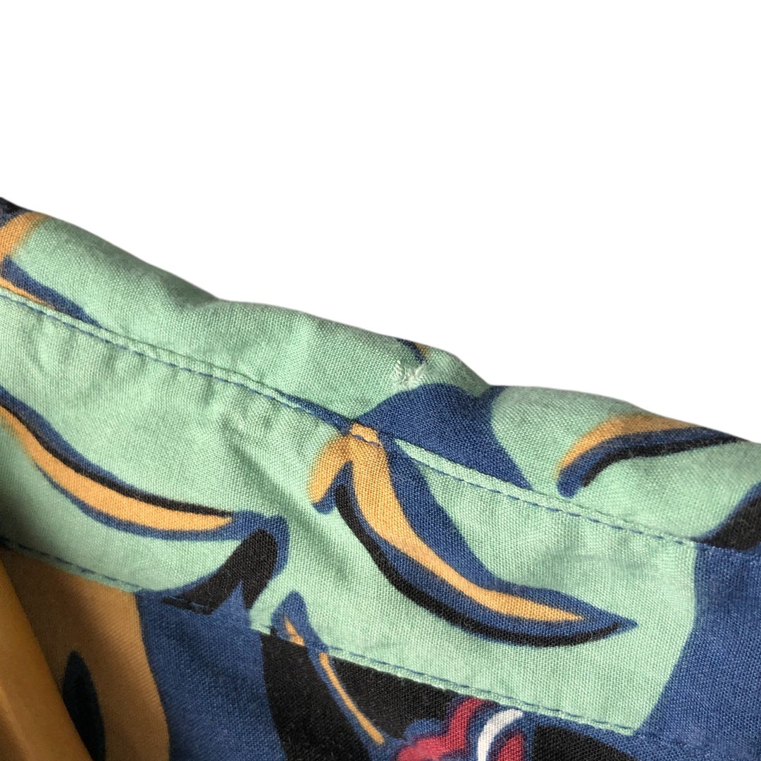 80s-90'S Reyn Spooner Diamond Head Tag All-Over Rayon Hawaiian Aloha Shirt Box Shirt Men's L Size Rayon blue type Vintage Second Hand