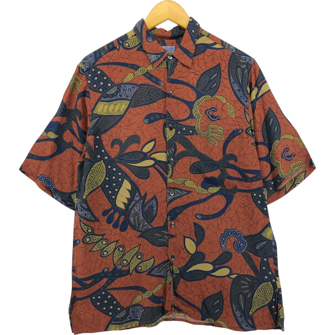 80s-90'S Reyn Spooner Diamond Head Tag All-Over Rayon Hawaiian Aloha Shirt Men's Medium Vintage Rayon red type reddish brown Vintage Second Hand