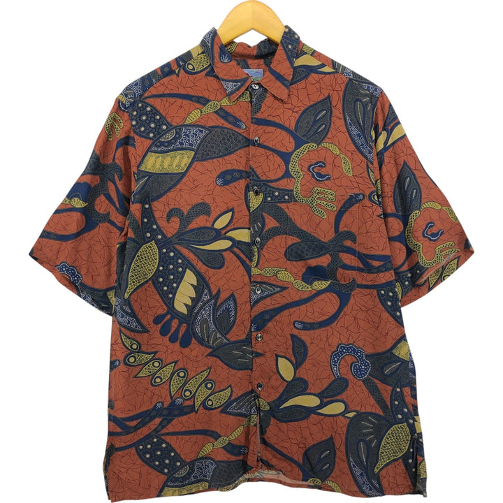 80s-90'S Reyn Spooner Diamond Head Tag All-Over Rayon Hawaiian Aloha Shirt Men's Medium Vintage Rayon red type reddish brown Vintage Second Hand