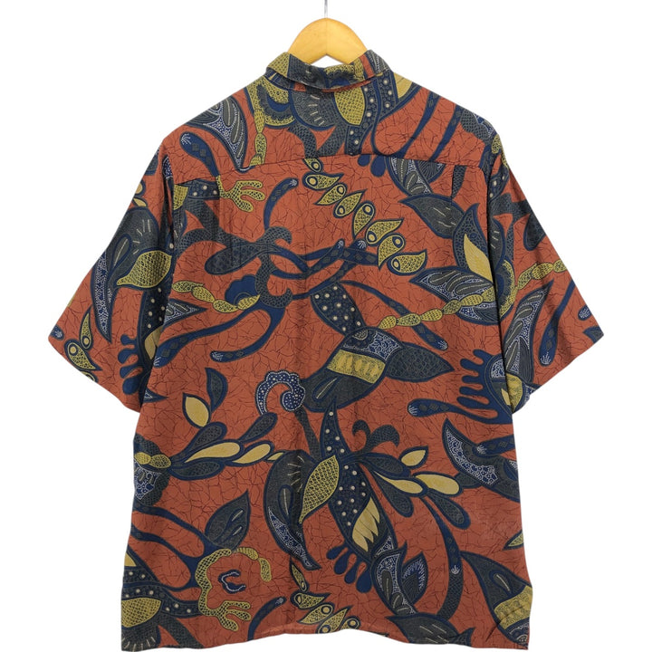 80s-90'S Reyn Spooner Diamond Head Tag All-Over Rayon Hawaiian Aloha Shirt Men's Medium Vintage Rayon red type reddish brown Vintage Second Hand