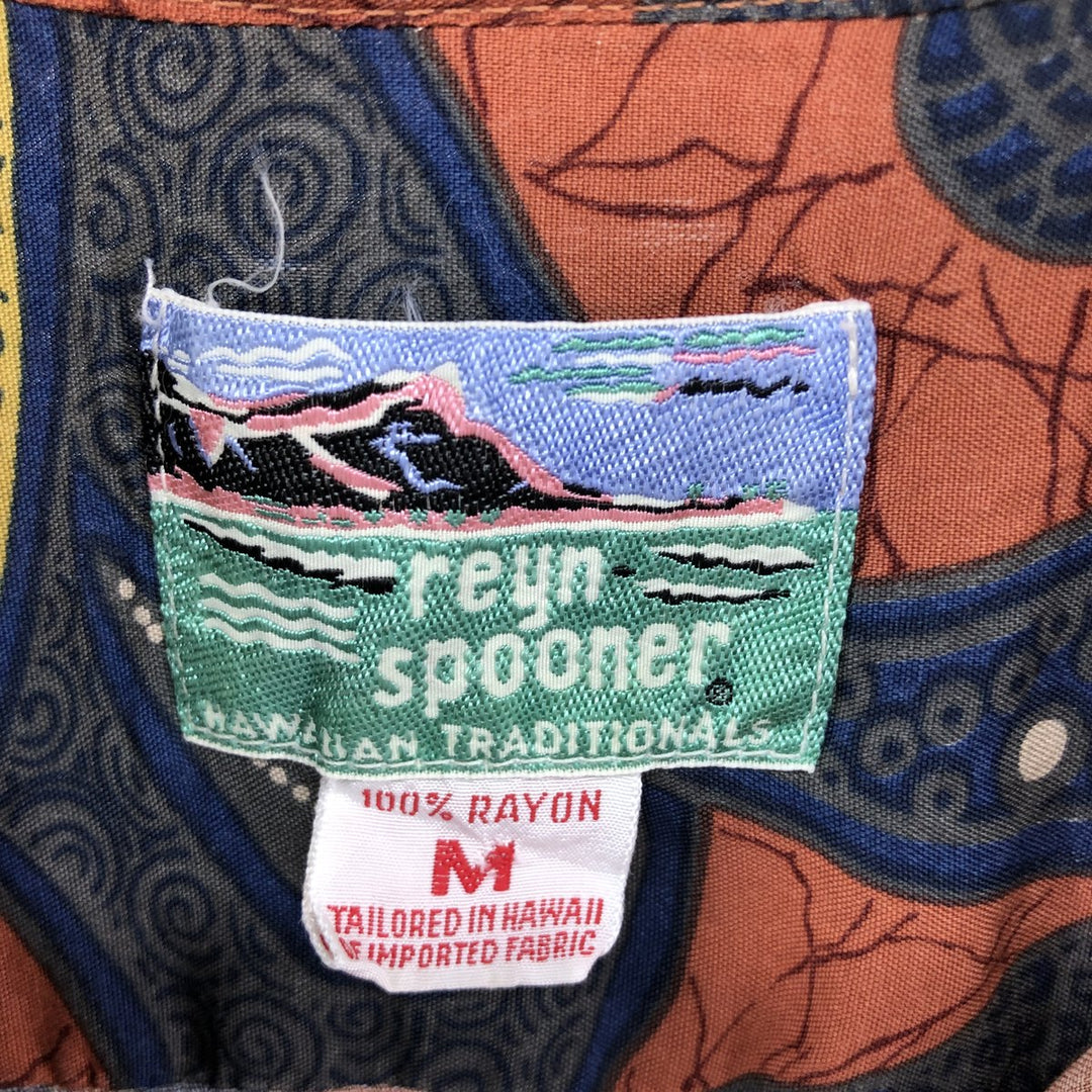 80s-90'S Reyn Spooner Diamond Head Tag All-Over Rayon Hawaiian Aloha Shirt Men's Medium Vintage Rayon red type reddish brown Vintage Second Hand