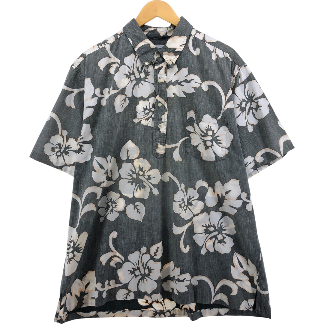 90'S Reyn Spooner Swimsuit Tag Print Pullover Button-Down Hawaiian Aloha Shirt, Men's XXL cotton gray type Vintage Second Hand