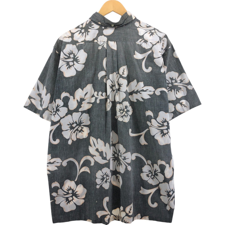 90'S Reyn Spooner Swimsuit Tag Print Pullover Button-Down Hawaiian Aloha Shirt, Men's XXL cotton gray type Vintage Second Hand