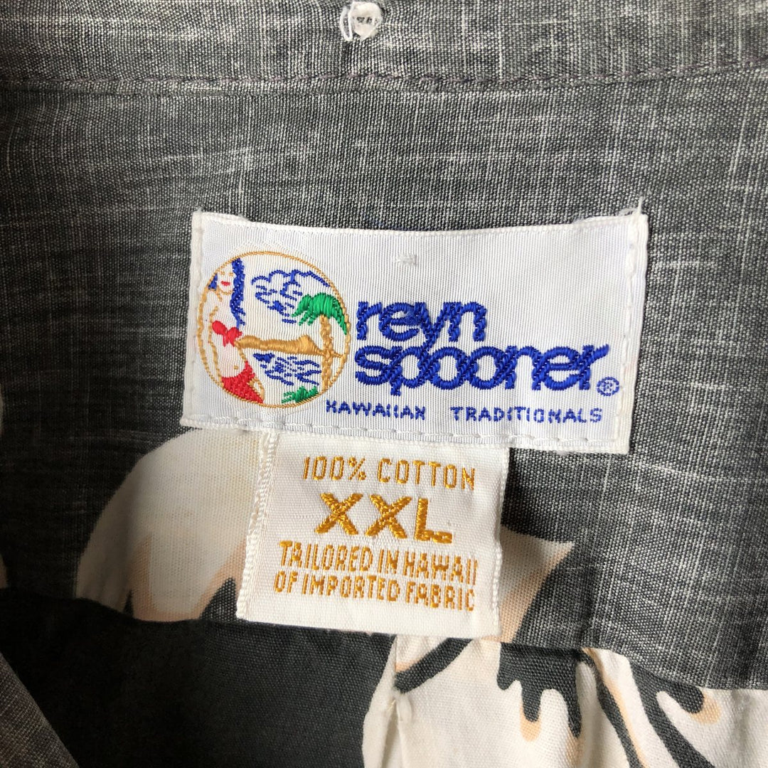 90'S Reyn Spooner Swimsuit Tag Print Pullover Button-Down Hawaiian Aloha Shirt, Men's XXL cotton gray type Vintage Second Hand