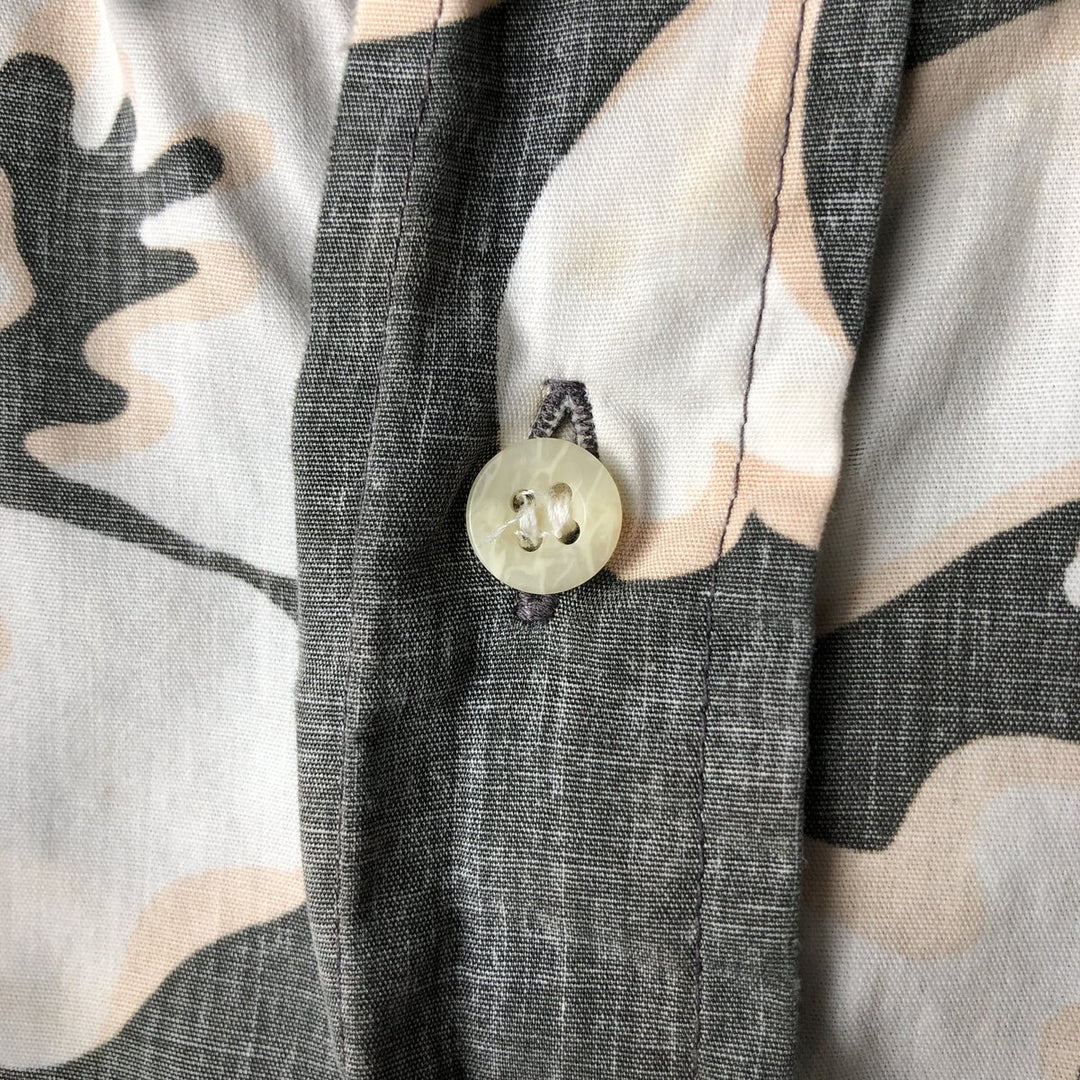 90'S Reyn Spooner Swimsuit Tag Print Pullover Button-Down Hawaiian Aloha Shirt, Men's XXL cotton gray type Vintage Second Hand
