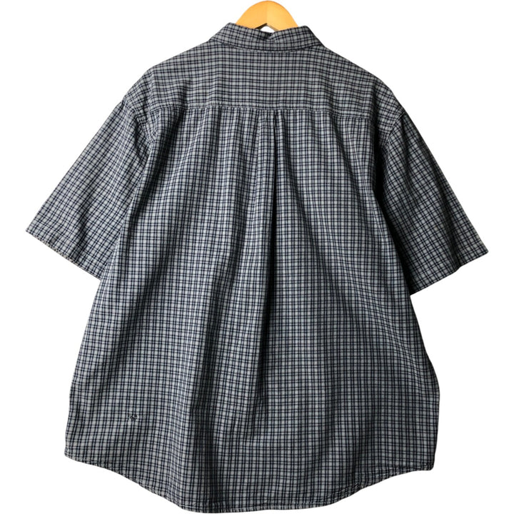 Carhartt Check Pattern Button-down Short Sleeve Work Shirt, Men's XXL cotton blue type Vintage Second Hand