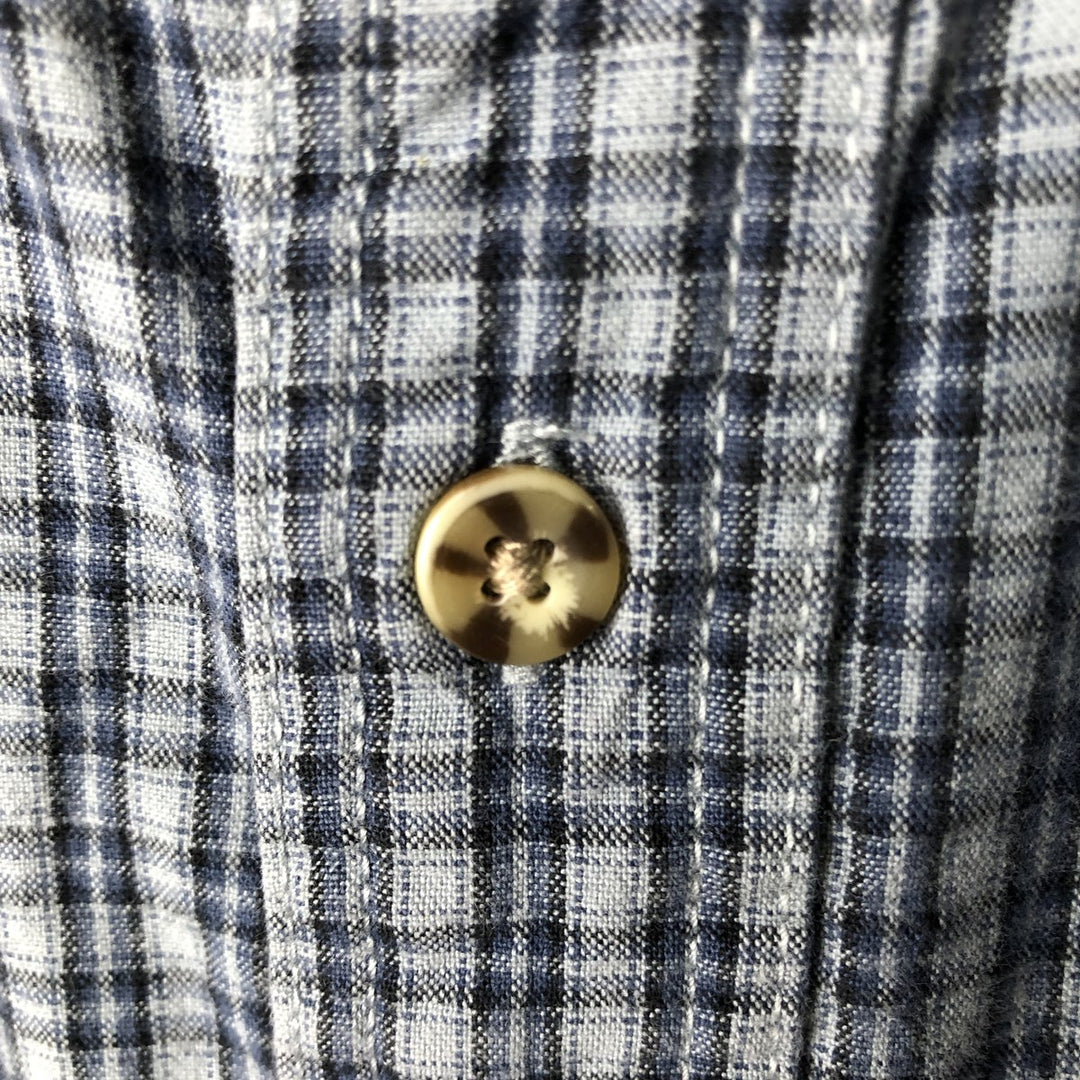 Carhartt Check Pattern Button-down Short Sleeve Work Shirt, Men's XXL cotton blue type Vintage Second Hand