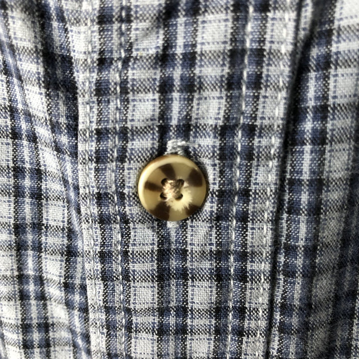 Carhartt Check Pattern Button-down Short Sleeve Work Shirt, Men's XXL cotton blue type Vintage Second Hand