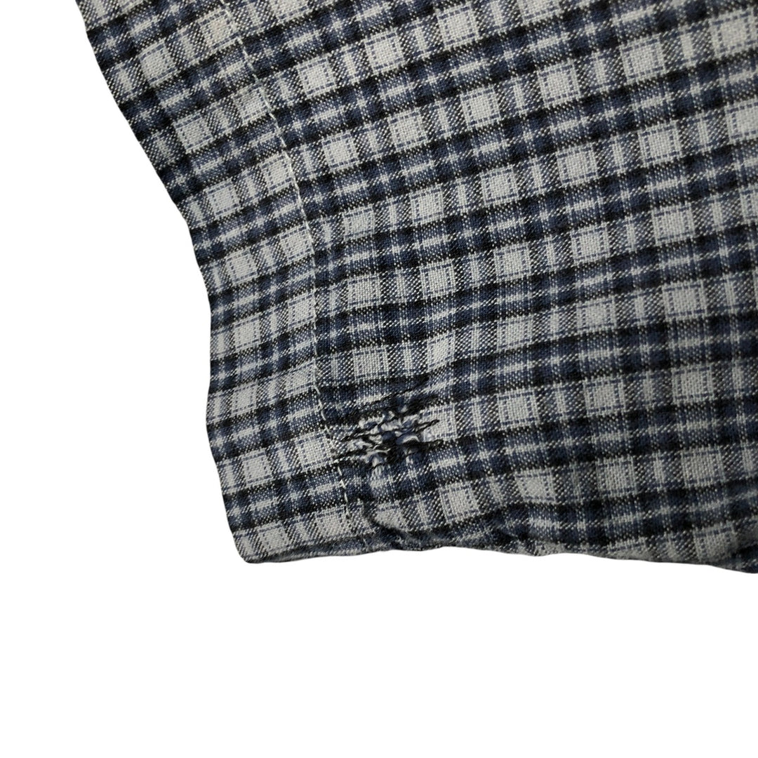 Carhartt Check Pattern Button-down Short Sleeve Work Shirt, Men's XXL cotton blue type Vintage Second Hand