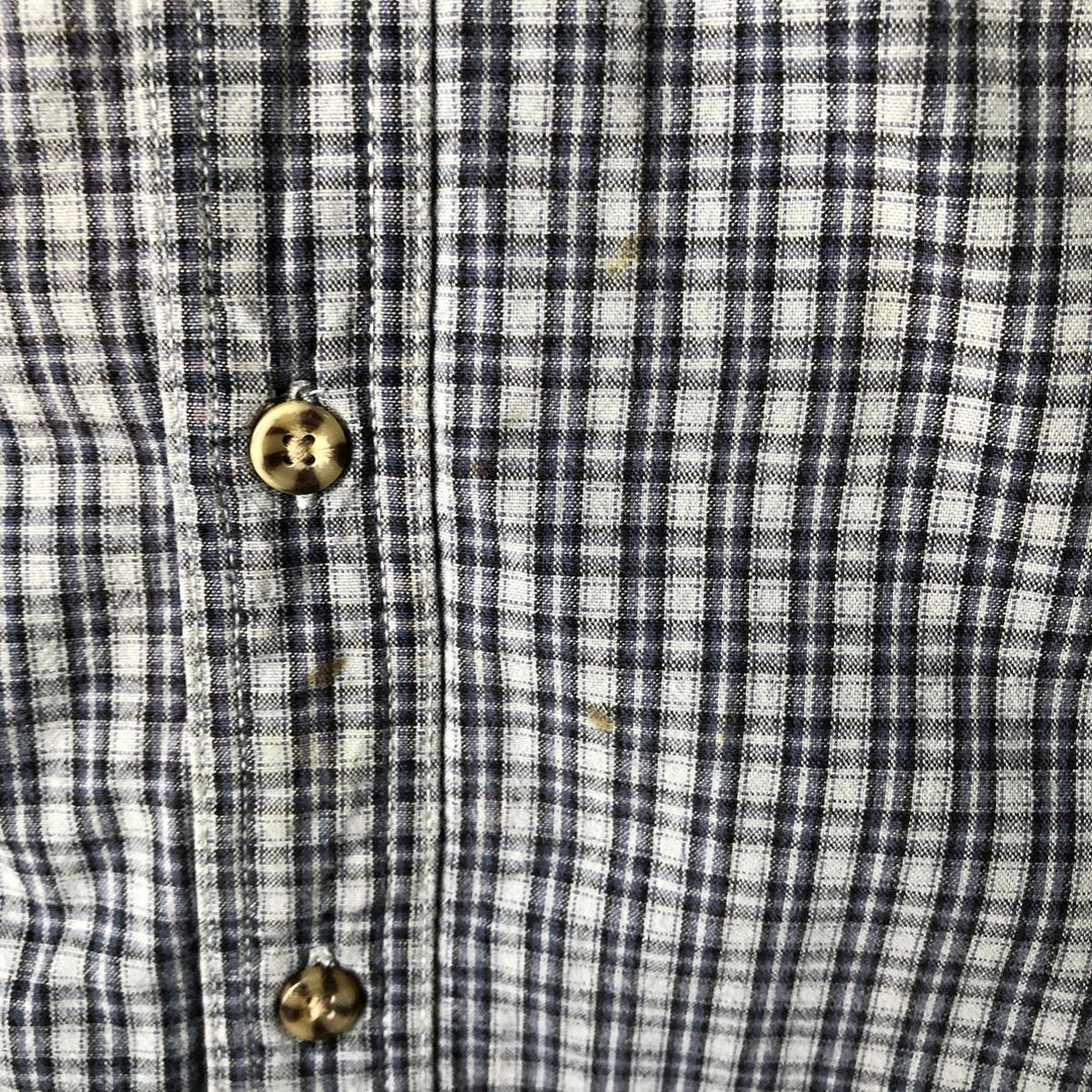 Carhartt Check Pattern Button-down Short Sleeve Work Shirt, Men's XXL cotton blue type Vintage Second Hand