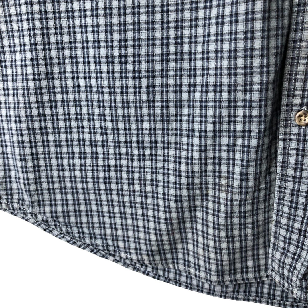 Carhartt Check Pattern Button-down Short Sleeve Work Shirt, Men's XXL cotton blue type Vintage Second Hand