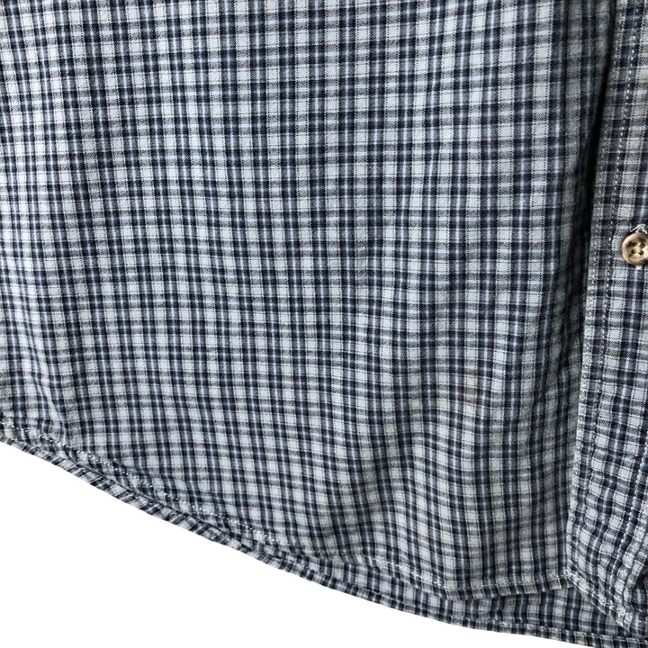Carhartt Check Pattern Button-down Short Sleeve Work Shirt, Men's XXL cotton blue type Vintage Second Hand