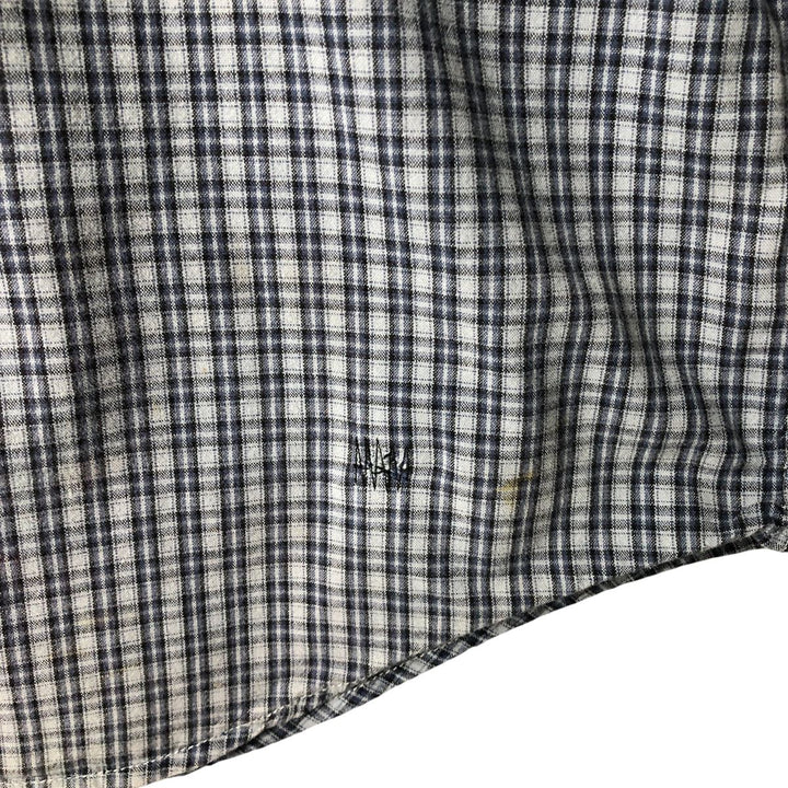 Carhartt Check Pattern Button-down Short Sleeve Work Shirt, Men's XXL cotton blue type Vintage Second Hand