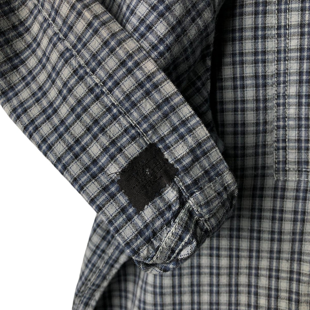 Carhartt Check Pattern Button-down Short Sleeve Work Shirt, Men's XXL cotton blue type Vintage Second Hand
