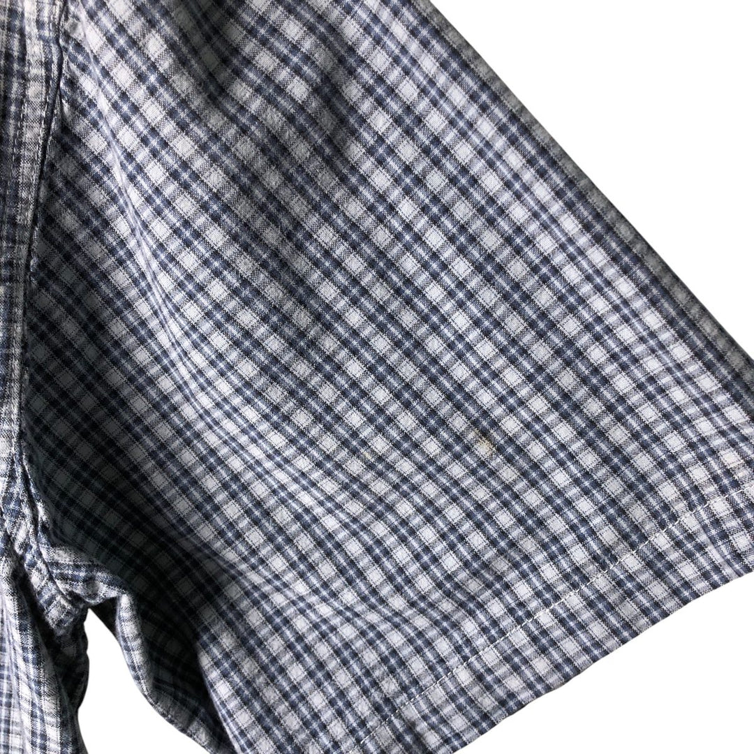 Carhartt Check Pattern Button-down Short Sleeve Work Shirt, Men's XXL cotton blue type Vintage Second Hand