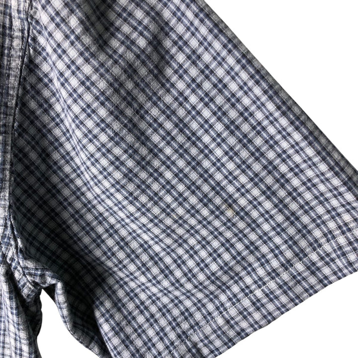 Carhartt Check Pattern Button-down Short Sleeve Work Shirt, Men's XXL cotton blue type Vintage Second Hand