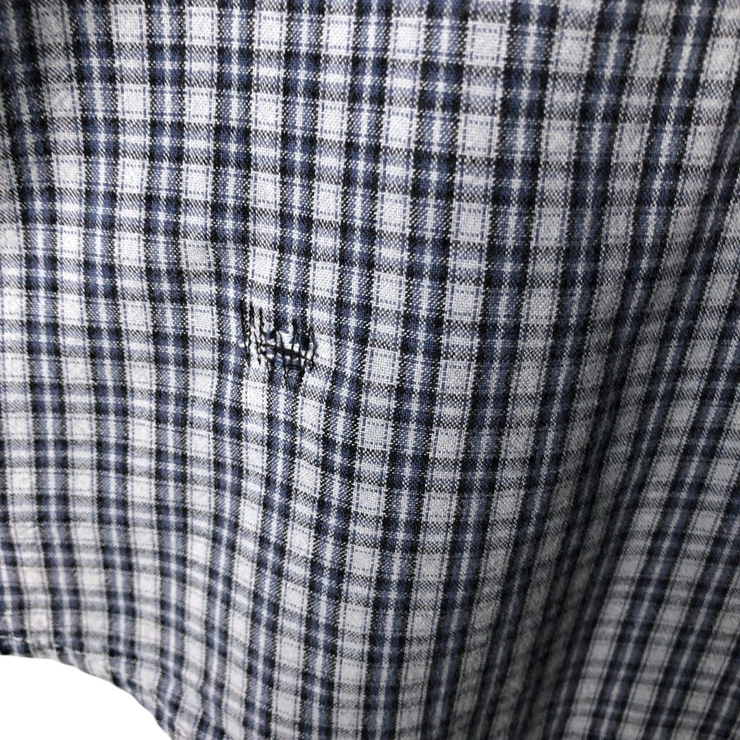 Carhartt Check Pattern Button-down Short Sleeve Work Shirt, Men's XXL cotton blue type Vintage Second Hand
