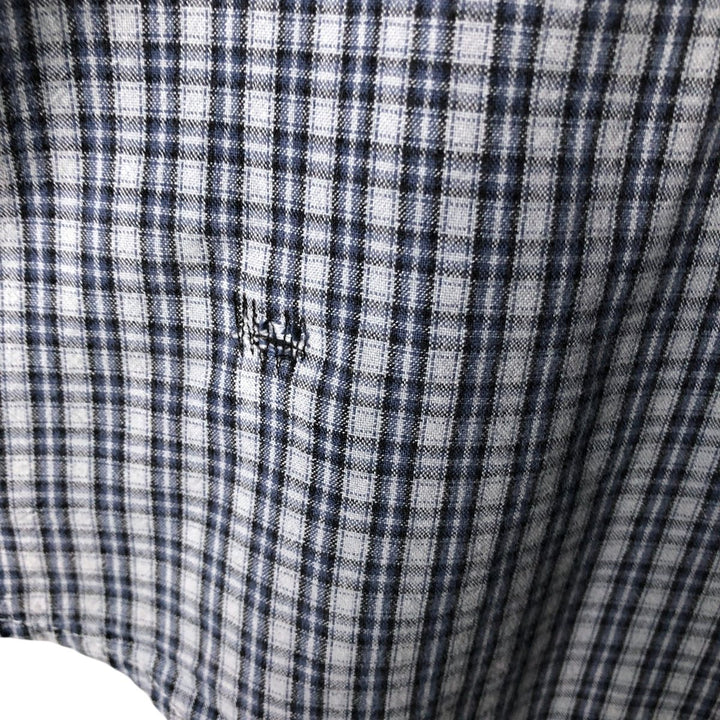 Carhartt Check Pattern Button-down Short Sleeve Work Shirt, Men's XXL cotton blue type Vintage Second Hand