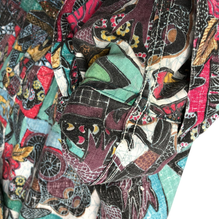 90'S Reyn Spooner Swimsuit Tag, Bikini Tag, All-Over Print Hawaiian Aloha Shirt, Box Shirt, Made in USA, Men's XL cotton Mint green Vintage Second Hand