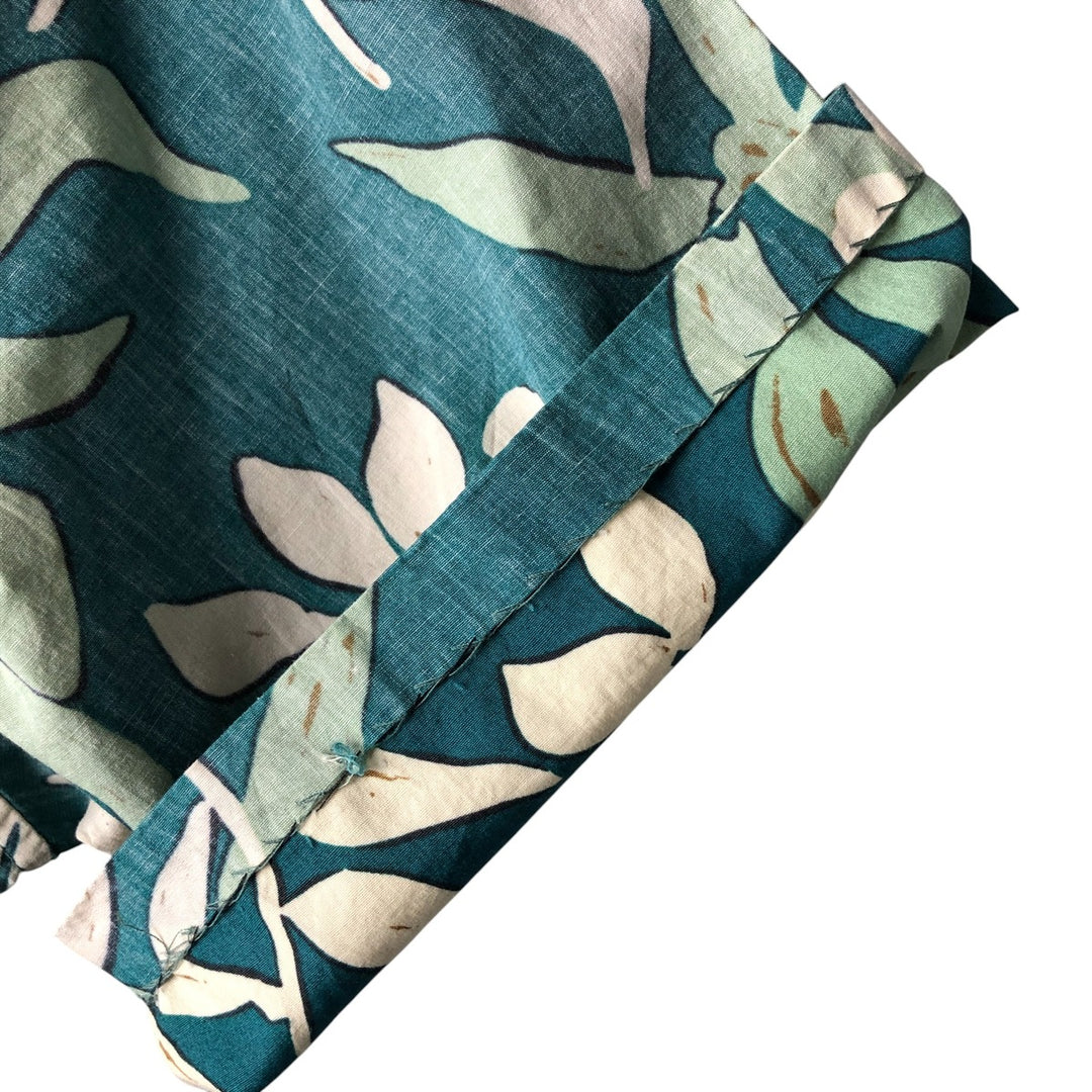 90'S Reyn Spooner Swimsuit Tag All-Over Print Pullover Button-Down Hawaiian Aloha Shirt Box Shirt Men's L Size cotton green type Vintage Second Hand