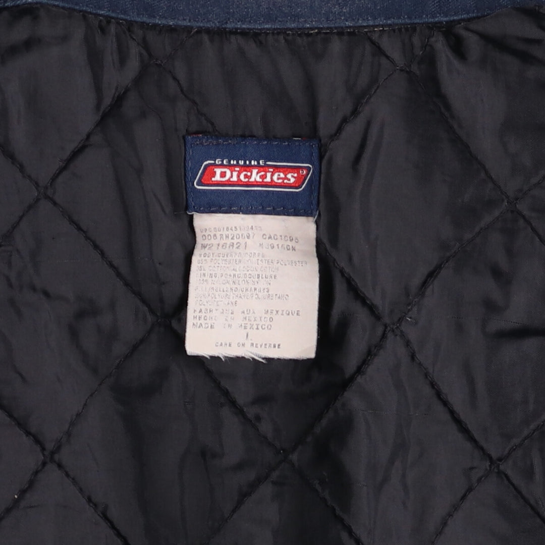 Dickies padded work jacket, men's size L polyester navy blue type Vintage Second Hand